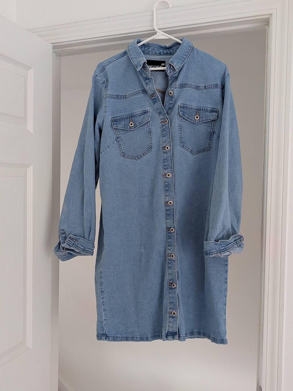 Light Blue Denim Shirt Dress